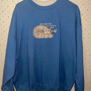 Vintage cat crew neck sz. Xxl